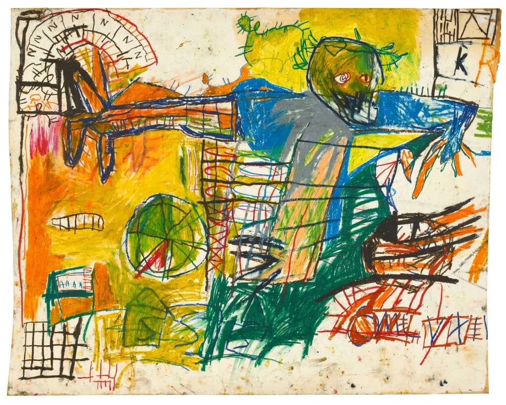 Jean-Michel Basquiat《Untitled》1981 紙にオイルスティックで描いた作品 詳細画像 3