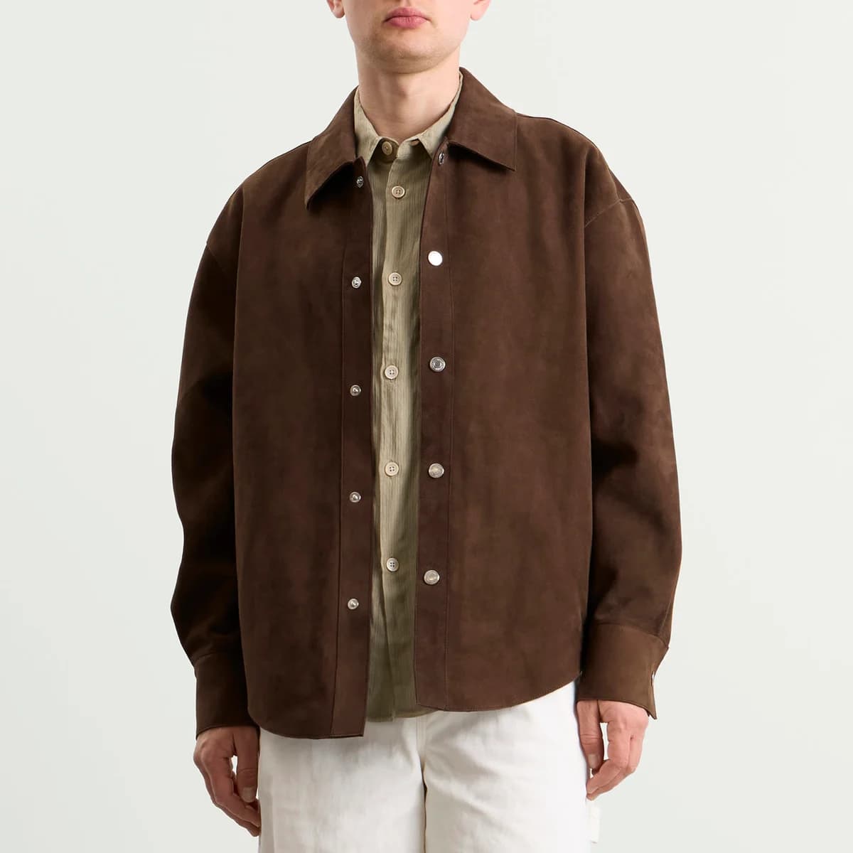 AMI Paris Suede Buttoned Overshirt 詳細画像 1