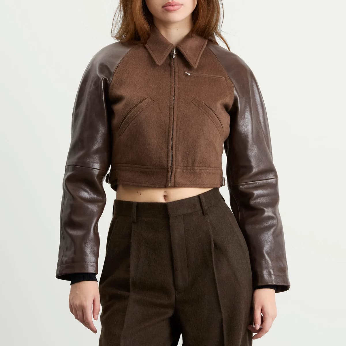 Auralee Flannel Crop Zip Jacket 詳細画像 1