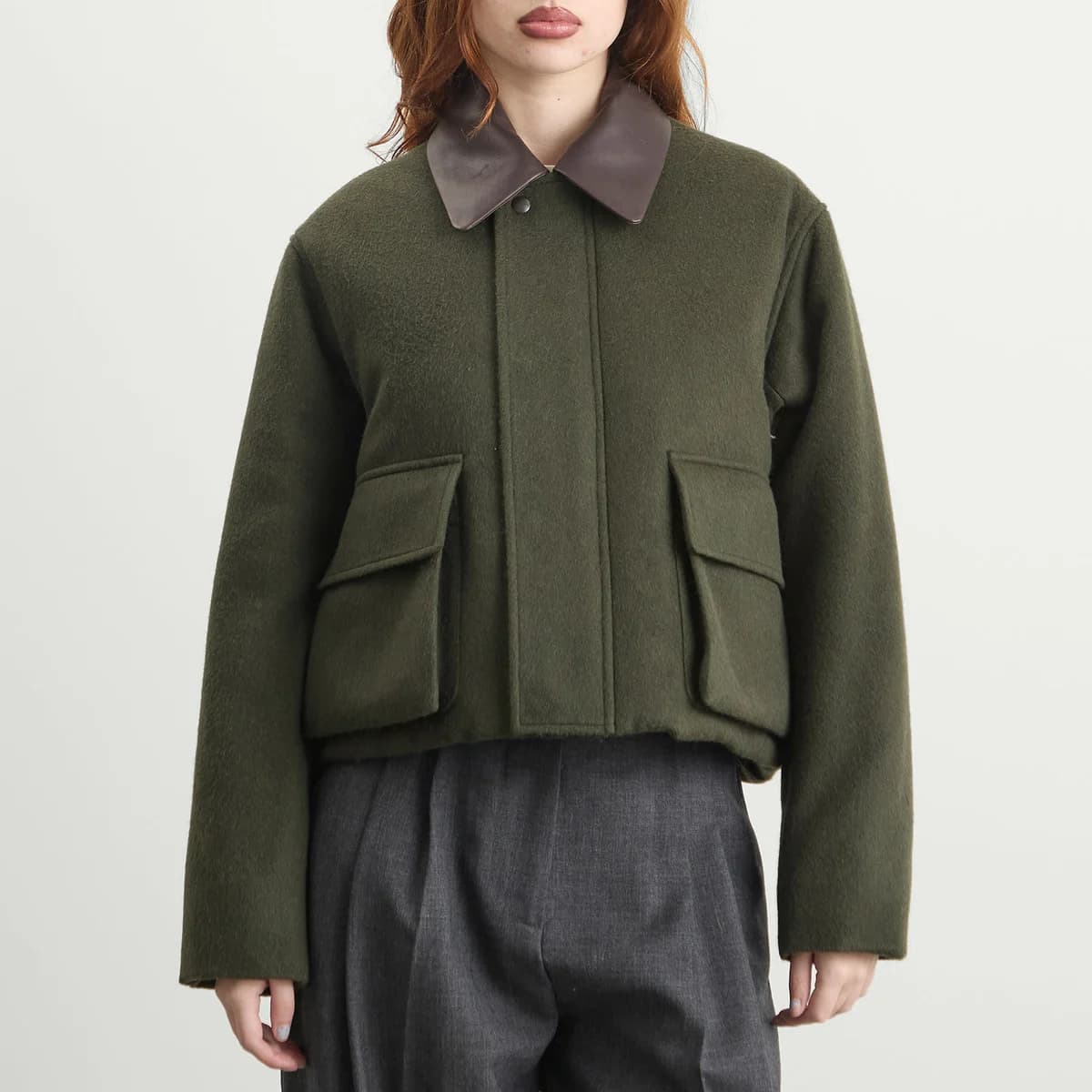 Auralee Flannel Padded Short Jacket 詳細画像 1